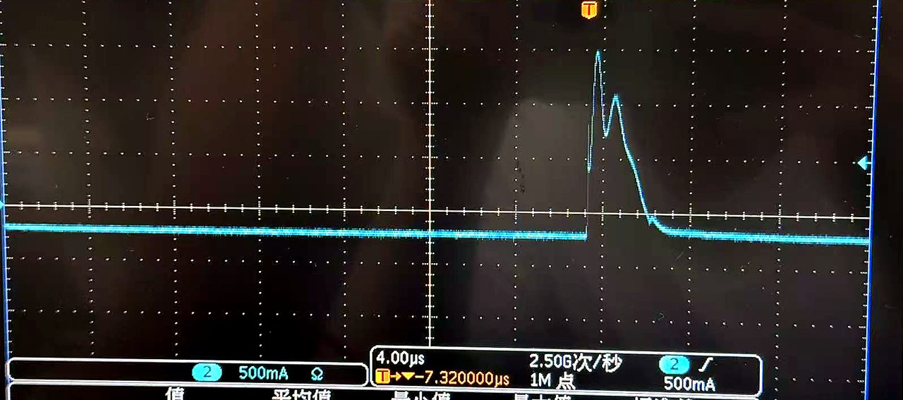 QR反激电源完整笔记:准谐振原理、ZCD谷底检测与变压器设计 37 QR 反激输出整流二极管电流实测波形